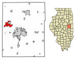 Champaign County Illinois Incorporated and Unincorporated areas Mahomet Highlighted